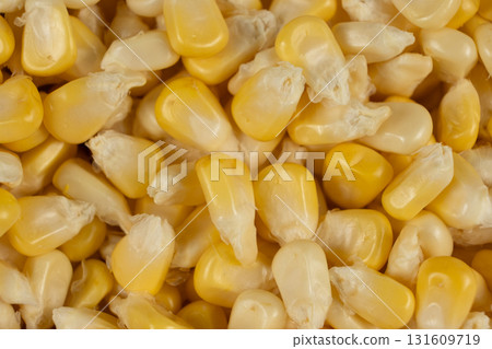 Macro Texture Of Raw Corn Kernels Top View. Macro Texture Of Raw Corn Kernels Top View. 131609719