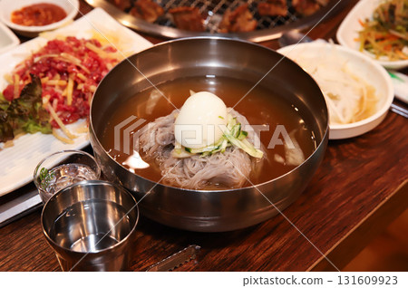 Korean cold noodles in chilled broth Korean cold noodles in chilled broth 131609923