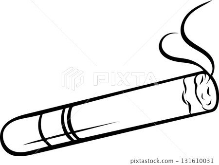 Doodle style illustration of a hand-rolled cigar, simple black and white sketch icon. Hand-drawn tobacco product perfect for luxury lifestyle, celebration, and relaxation themes Doodle style illustration of a hand-rolled cigar, simple black and white sketch icon. Hand-drawn tobacco product perfect for luxury lifestyle, celebration, and relaxation themes 131610031