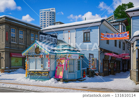Otaru retro townscape Sakaimachi Street Shussemae Square snow scene Otaru retro townscape Sakaimachi Street Shussemae Square snow scene 131610114