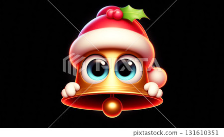 Adorable 3D Christmas bell cartoon 131610351