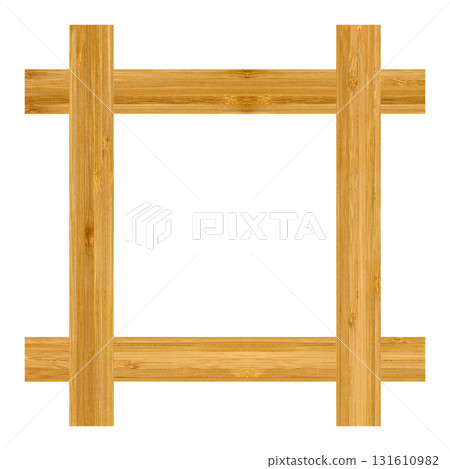 Wooden bamboo square frame, wooden bamboo frame made of a combination of different woods 131610982