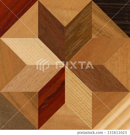 Wooden marquetry can be patterns created from the combination of pine and walnut wood, wooden floor, parquet, cutting board Wooden marquetry can be patterns created from the combination of pine and walnut wood, wooden floor, parquet, cutting board 131611023