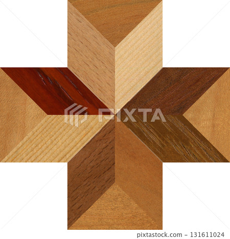Wooden marquetry can be patterns created from the combination of pine and walnut wood, wooden floor, parquet, cutting board 131611024