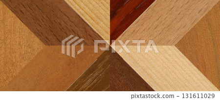 Wooden marquetry can be patterns created from the combination of pine and walnut wood, wooden floor, parquet, cutting board Wooden marquetry can be patterns created from the combination of pine and walnut wood, wooden floor, parquet, cutting board 131611029