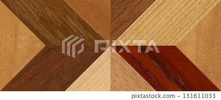 Wooden marquetry can be patterns created from the combination of pine and walnut wood, wooden floor, parquet, cutting board Wooden marquetry can be patterns created from the combination of pine and walnut wood, wooden floor, parquet, cutting board 131611033
