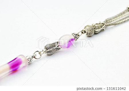 Purple and silver beads sequenced, short rosary, tespih tesbih Purple and silver beads sequenced, short rosary, tespih tesbih 131611042