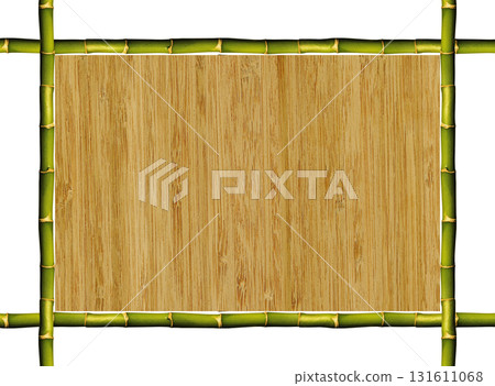 Rectangle green natural bamboo stick frame and bamboo wood grain texture, isolated on white background Rectangle green natural bamboo stick frame and bamboo wood grain texture, isolated on white background 131611068