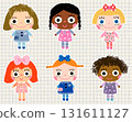 Vector doll illustration for girl designs, Cute hand painted children toys for graphic design 131611127
