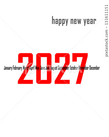 2027 new year text design agenda celebration greeting background template. New year's eve celebration concept. Happy New Year 131611151