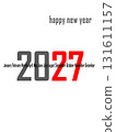 2027 new year text design agenda celebration greeting background template. New year's eve celebration concept. Happy New Year 131611157
