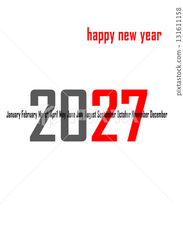 2027 new year text design agenda celebration greeting background template. New year's eve celebration concept. Happy New Year 131611158