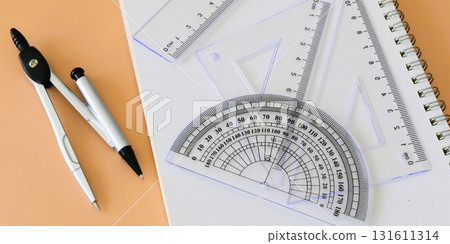 Educational Image: Pencil and Ruler 2:1 Educational Image: Pencil and Ruler 2:1 131611314