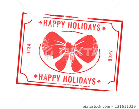 Happy holidays Christmas post stamp 131611329