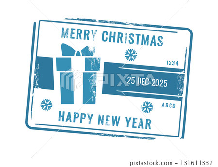 Winter holidays grunge postal stamp 131611332