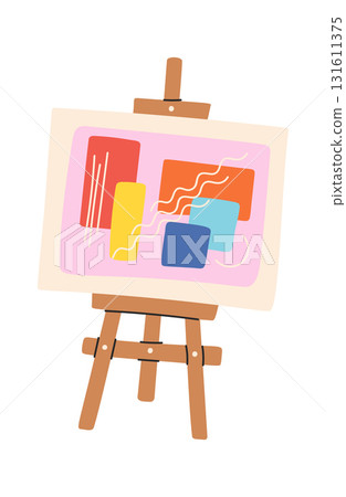 Easel canvas with picture painting 131611375