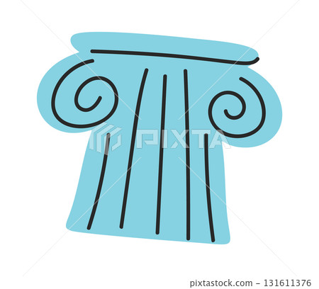 Sculpted plaster column art object 131611376