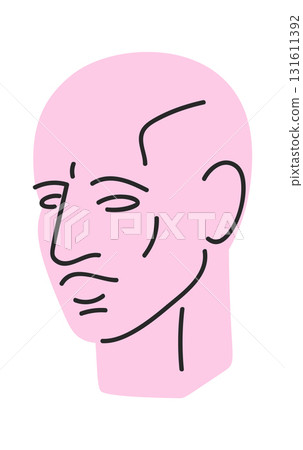 Plaster human head model sculpture 131611392