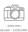A burning candle icon in a minimalist line style with editable stroke. Romantic light, spiritual prayer, holiday decoration, memorial flame, spa relaxation, christmas celebration. 131611465