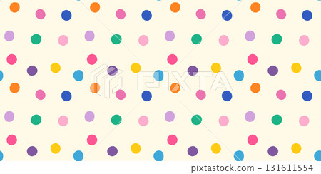 Colorful irregular polka dot summer seamless vector pattern, Multicolored confetti, abstract grunge spots for kids designs 131611554