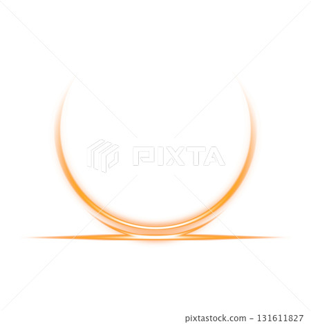 Orange glowing crescent moon ring on a transparent background Orange glowing crescent moon ring on a transparent background 131611827