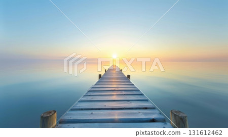 wooden bridge with sunrise wooden bridge with sunrise 131612462