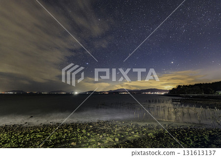 瀨戶內冬日星空：獵戶座與金牛座落下 131613137