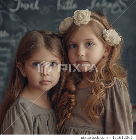 As they decorate, two kids exchange ideas and giggles, making the Halloween preparations an enjoyable experience for everyone. As they decorate, two kids exchange ideas and giggles, making the Halloween preparations an enjoyable experience for everyone. 131613261