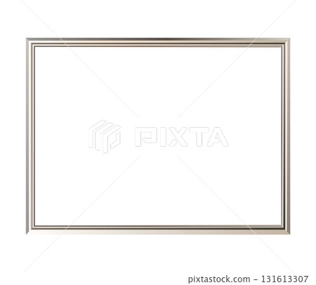 Realistic Silver Picture Frame Thin Landscape Vector Illustration 131613307