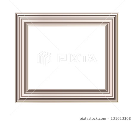 Rich carved silver picture frame rectangular orientation. Realistic vector Illustration 131613308