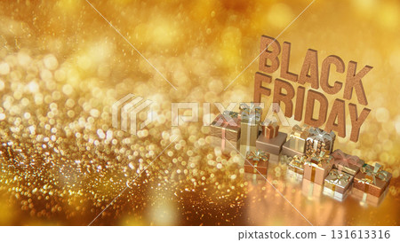 The Black Friday and Gift box  for Shopping concept 3d Rendering. 131613316