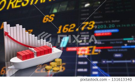 The Ship for Transport or Business concept 3d Rendering. 131613340