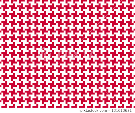 Pepitas or shemagh pattern. Red and white checkered background. Oriental textile motif. Plaid, scarf or cloth fabric print. Tweed textile design. Classic duotone ornament. Vector graphic illustration 131613681