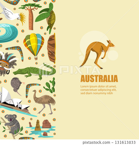 Australia. background with authentic tools of national australian items Australia. background with authentic tools of national australian items 131613833
