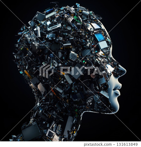 devices shape human head complex representation brain creating 131613849