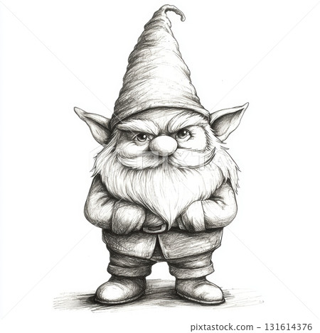 hat grayscale details clothing pencil gnome beard detailed hat grayscale details clothing pencil gnome beard detailed 131614376