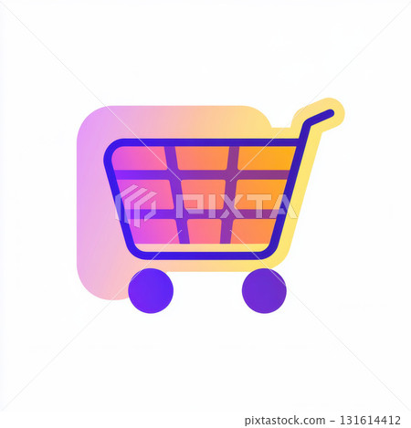 cart icon background hues purple orange stylized shopping 131614412
