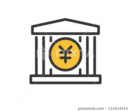 Yen symbol bank icon illustration | Vector material Yen symbol bank icon illustration | Vector material 131614414