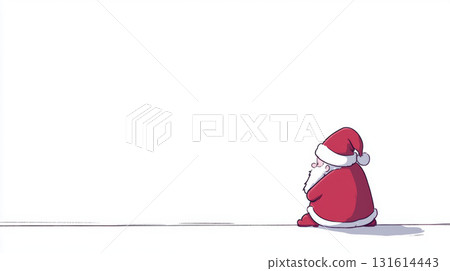 depiction suit hat santa claus beard stylized contemplative 131614443