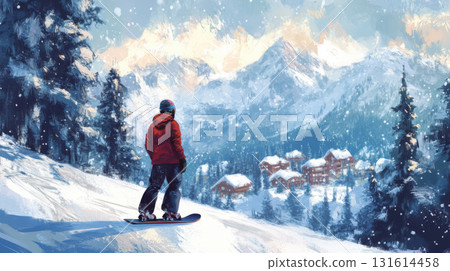 landscape style essence scene details digital snowboarder snowy 131614458