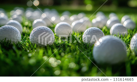 golf balls grassy field ball grass closeup green golf balls grassy field ball grass closeup green 131614665
