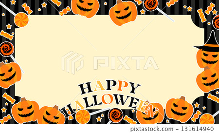 Candy and Jack-o'-lantern 16:9 background 131614940