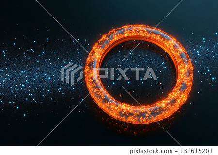 Glowing Circular Ring in Space with Sparkling Stars and Cosmic Dust Effect Glowing Circular Ring in Space with Sparkling Stars and Cosmic Dust Effect 131615201
