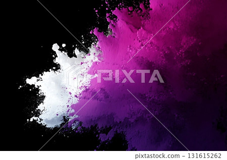 Vivid Color Splash with White and Purple Shades Against a Black Background Vivid Color Splash with White and Purple Shades Against a Black Background 131615262