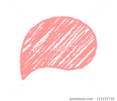 Chalk sketch fluid speech balloon with diagonal lines forms a bubble in pastel pink. Organic blob and textbox shape hints at chat, message, and circular communication element in modern graphic Chalk sketch fluid speech balloon with diagonal lines forms a bubble in pastel pink. Organic blob and textbox shape hints at chat, message, and circular communication element in modern graphic 131615738