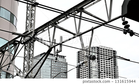 Railway overhead wire 131615944