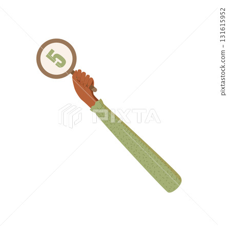 Flat hand holding five review icon. Isolated hand with circle and star symbol for feedback. Client service and satisfaction rate concept, modern element, customer opinion theme. 131615952