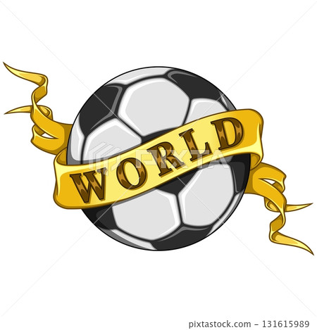 Soccer ball surrounded by tape 131615989