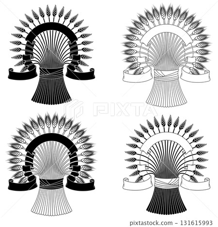 Sheaf of Wheat Surrounded by Ribbon 131615993