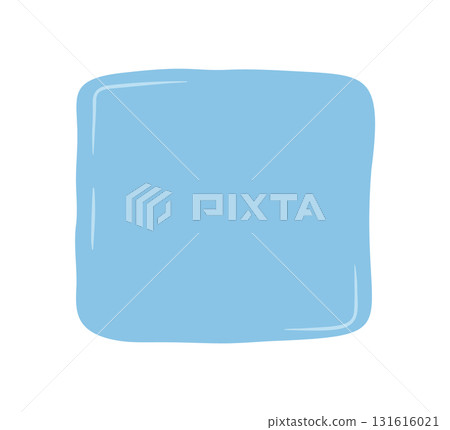 Hand drawn wavy organic square sticker forms a unique abstract patch. This soft blue shape blends fluid and blob elements for a playful doodle look. Ideal as background or text frame in modern 131616021